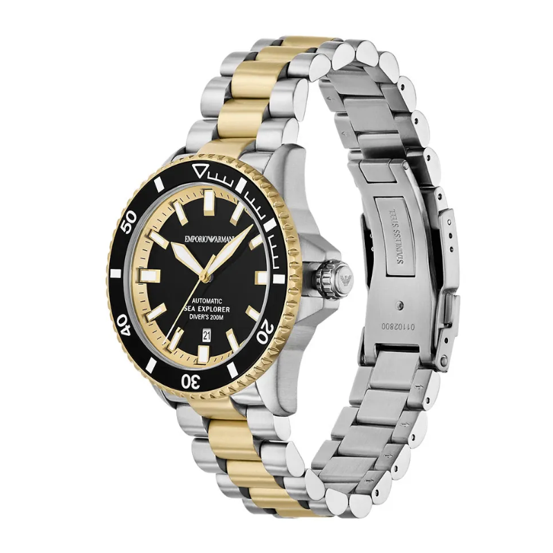 Emporio Armani Stainless steel automatic diver watch